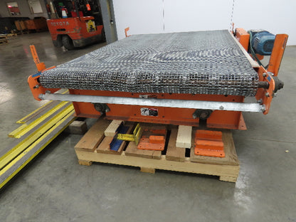 48"x 6' Steel Belt Wire Mesh Drying Conveyor 35FPM Chain Drive Shuttle Track