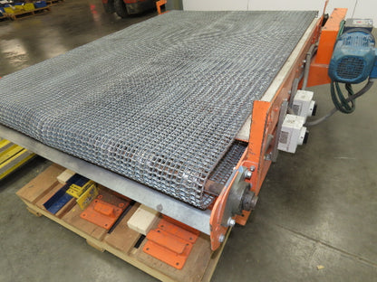 48"x 6' Steel Belt Wire Mesh Drying Conveyor 35FPM Chain Drive Shuttle Track