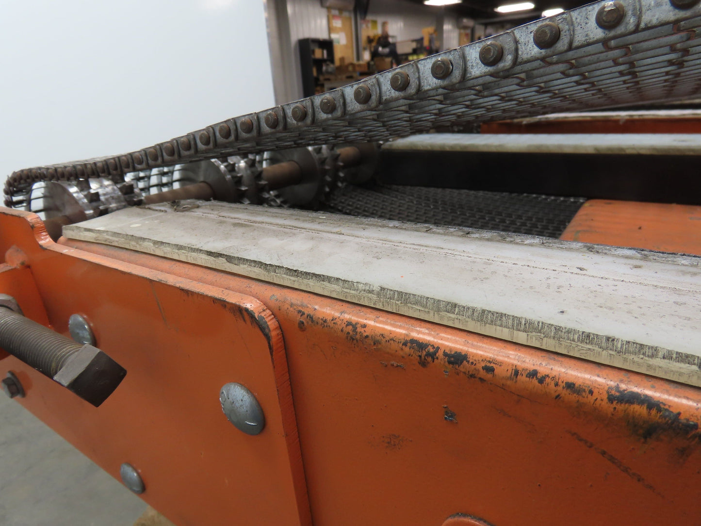 48"x 6' Steel Belt Wire Mesh Drying Conveyor 35FPM Chain Drive Shuttle Track