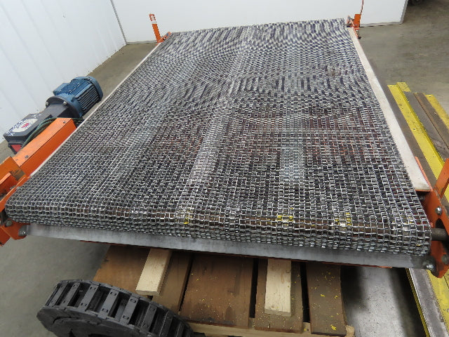 48"x 6' Steel Belt Wire Mesh Drying Conveyor 35FPM Chain Drive Shuttle Track