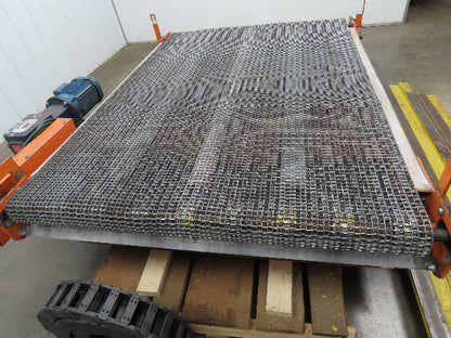 48"x 6' Steel Belt Wire Mesh Drying Conveyor 35FPM Chain Drive Shuttle Track