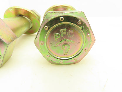 1-1/8"-7x6" Grade PFC9 Hex Head Cap Screw Bolt With Washer And Nut Set Lot Of 2