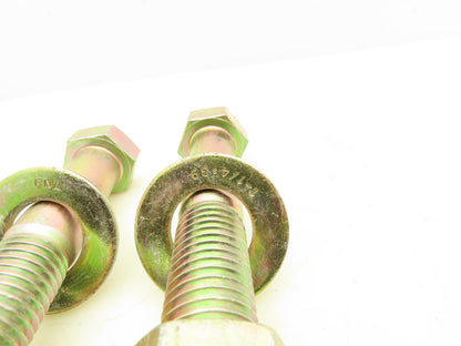 1-1/8"-7x6" Grade PFC9 Hex Head Cap Screw Bolt With Washer And Nut Set Lot Of 2