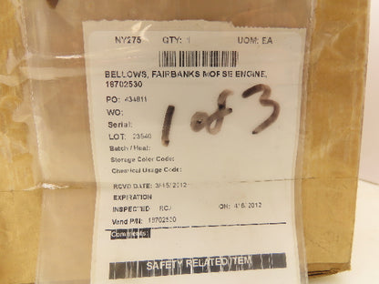 Fairbanks Morse Engine 16702530 Exhaust Bellows Expansion 4-1/2" Ring Bore