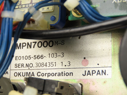 Okuma E0105-566-103-3 MPN7000 M-S HMI Operator Control Panel  - Cracked frame