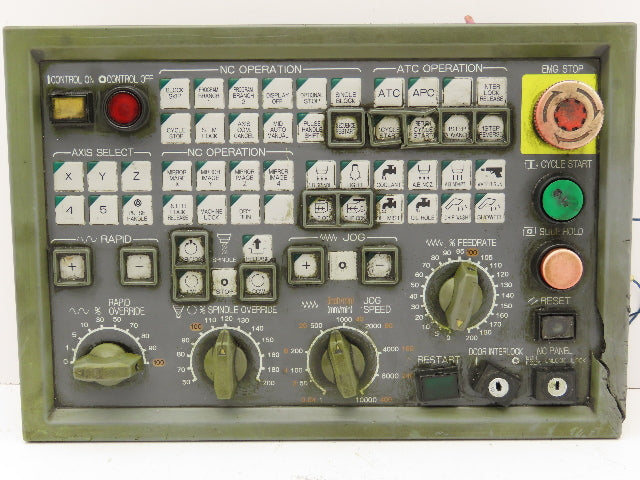 Okuma E0105-566-103-3 MPN7000 M-S HMI Operator Control Panel  - Cracked frame