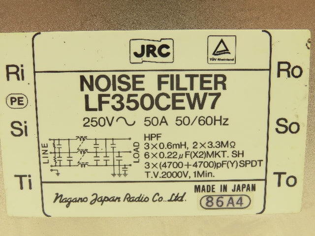 JRC LF350CEW7 Noise Filter 250V 50A Lot of 3