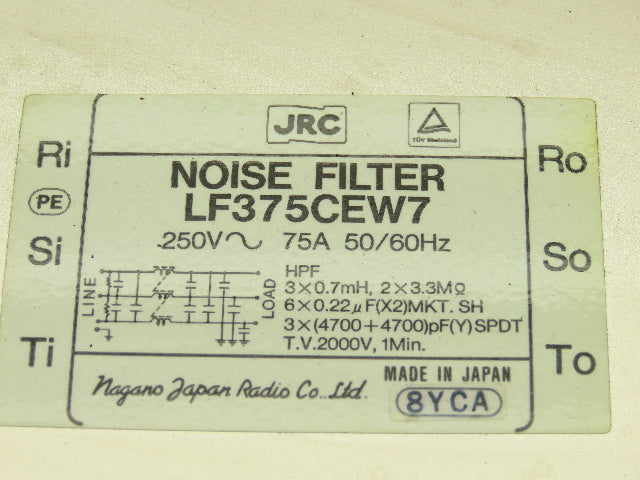 JRC LF375CEW7 Noise Filter 250V 75A Lot of 3