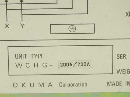 Okuma WCHG-200A/200A Spindle Motor Winding Change Over Unit 120V Coil