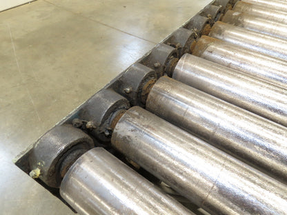 57"x 7' 6" Chain Drive Pallet Conveyor 2.5" Roller 50"BF w/Pneumatic Load Lifter