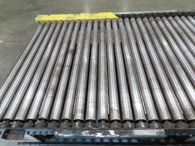 57"x 7' 6" Chain Drive Pallet Conveyor 2.5" Roller 50"BF w/Pneumatic Load Lifter
