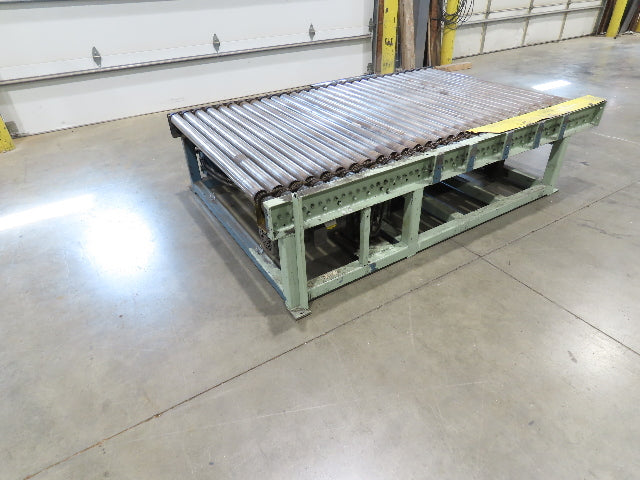 57"x 7' 6" Chain Drive Pallet Conveyor 2.5" Roller 50"BF w/Pneumatic Load Lifter