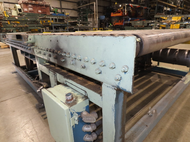 57"x 7' 6" Chain Drive Pallet Conveyor 2.5" Roller 50"BF w/Pneumatic Load Lifter
