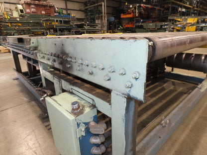 57"x 7' 6" Chain Drive Pallet Conveyor 2.5" Roller 50"BF w/Pneumatic Load Lifter