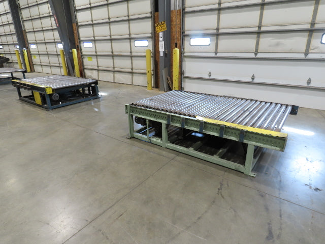 57"x 7' 6" Chain Drive Pallet Conveyor 2.5" Roller 50"BF w/Pneumatic Load Lifter