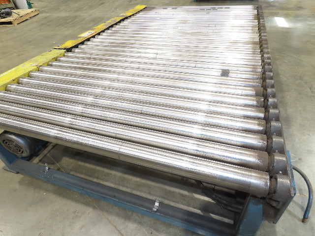 57"x 7' 6" Chain Drive Pallet Conveyor 2.5" Roller 50"BF w/Pneumatic Load Lifter