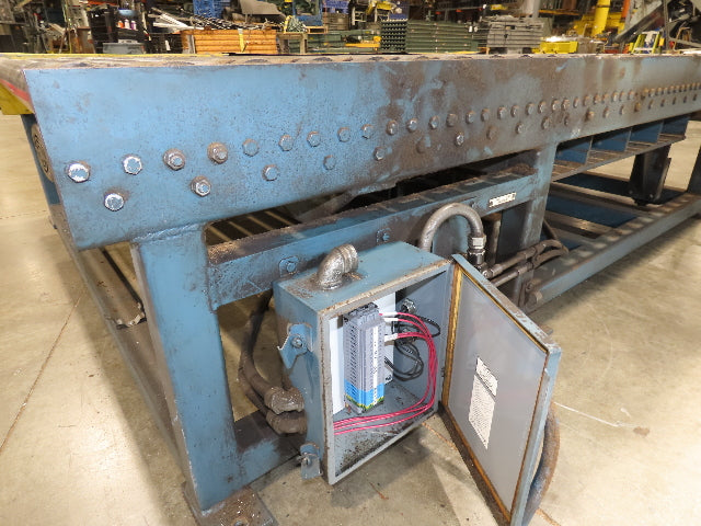 57"x 7' 6" Chain Drive Pallet Conveyor 2.5" Roller 50"BF w/Pneumatic Load Lifter