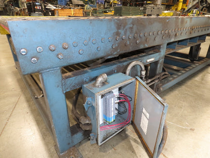 57"x 7' 6" Chain Drive Pallet Conveyor 2.5" Roller 50"BF w/Pneumatic Load Lifter