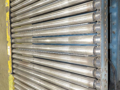 57"x 7' 6" Chain Drive Pallet Conveyor 2.5" Roller 50"BF w/Pneumatic Load Lifter