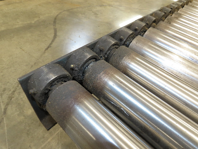 57"x 7' 6" Chain Drive Pallet Conveyor 2.5" Roller 50"BF w/Pneumatic Load Lifter