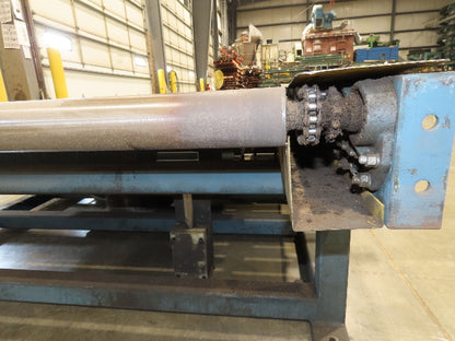 57"x 7' 6" Chain Drive Pallet Conveyor 2.5" Roller 50"BF w/Pneumatic Load Lifter
