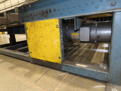 57"x 7' 6" Chain Drive Pallet Conveyor 2.5" Roller 50"BF w/Pneumatic Load Lifter