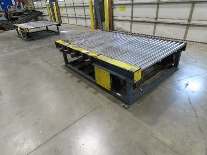 57"x 7' 6" Chain Drive Pallet Conveyor 2.5" Roller 50"BF w/Pneumatic Load Lifter