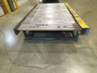 57"x 7' 6" Chain Drive Pallet Conveyor 2.5" Roller 50"BF w/Pneumatic Load Lifter