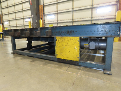 57"x 7' 6" Chain Drive Pallet Conveyor 2.5" Roller 50"BF w/Pneumatic Load Lifter