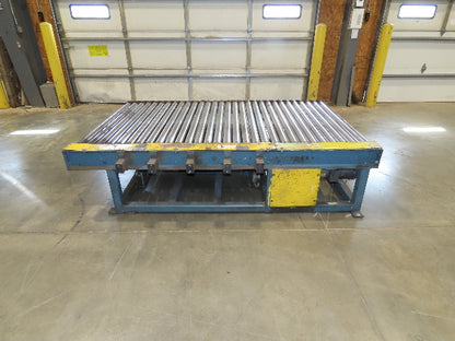 57"x 7' 6" Chain Drive Pallet Conveyor 2.5" Roller 50"BF w/Pneumatic Load Lifter