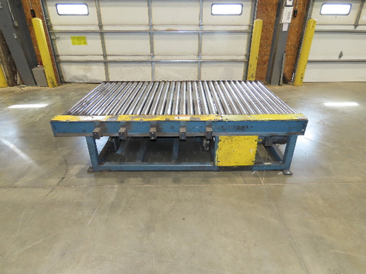 57"x 7' 6" Chain Drive Pallet Conveyor 2.5" Roller 50"BF w/Pneumatic Load Lifter