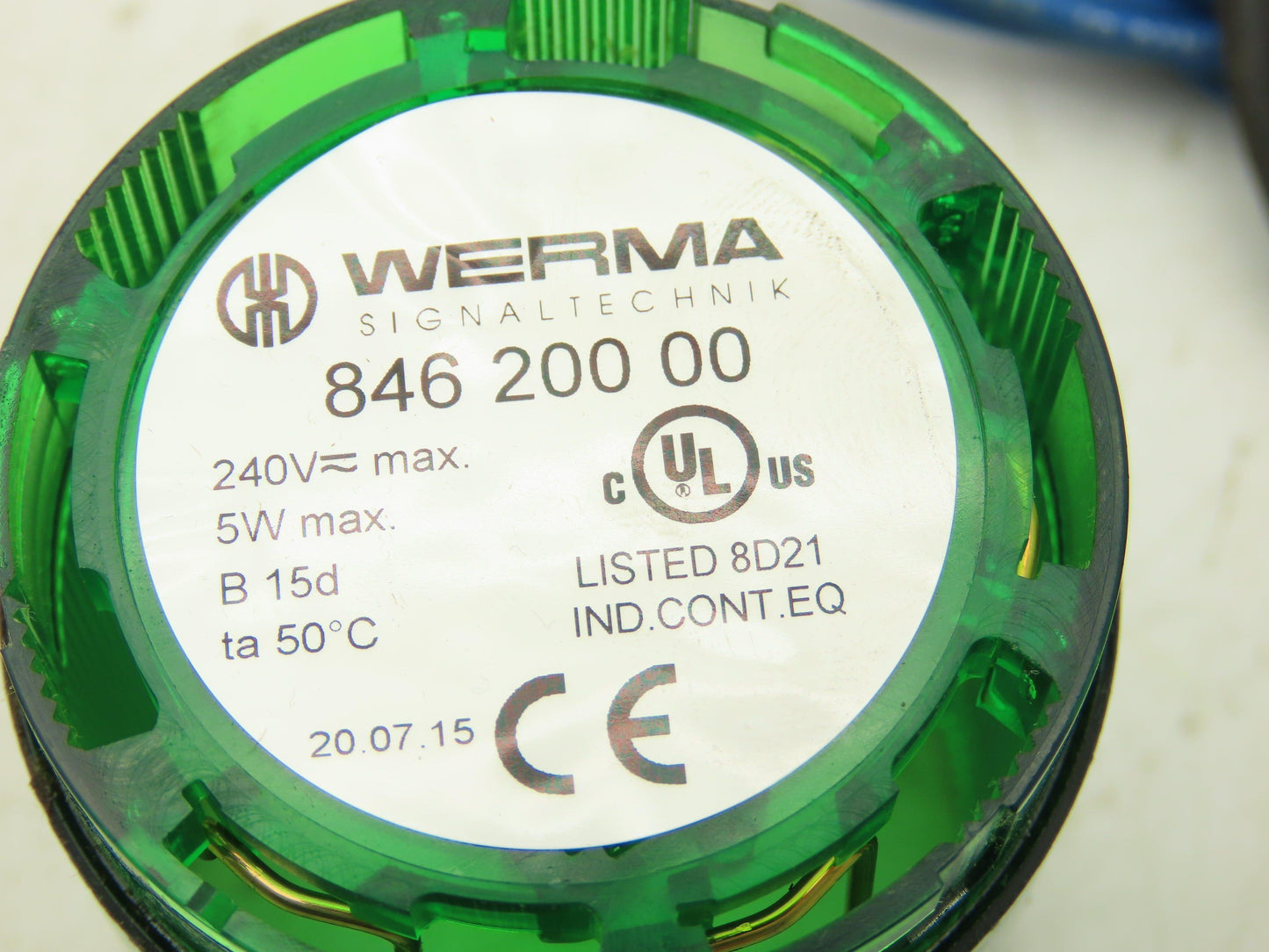 Werma 845-000-00 2-Tier Stack Light Signal Tower Green/Amber  Lot of 2