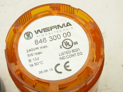 Werma 845-000-00 2-Tier Stack Light Signal Tower Green/Amber  Lot of 2