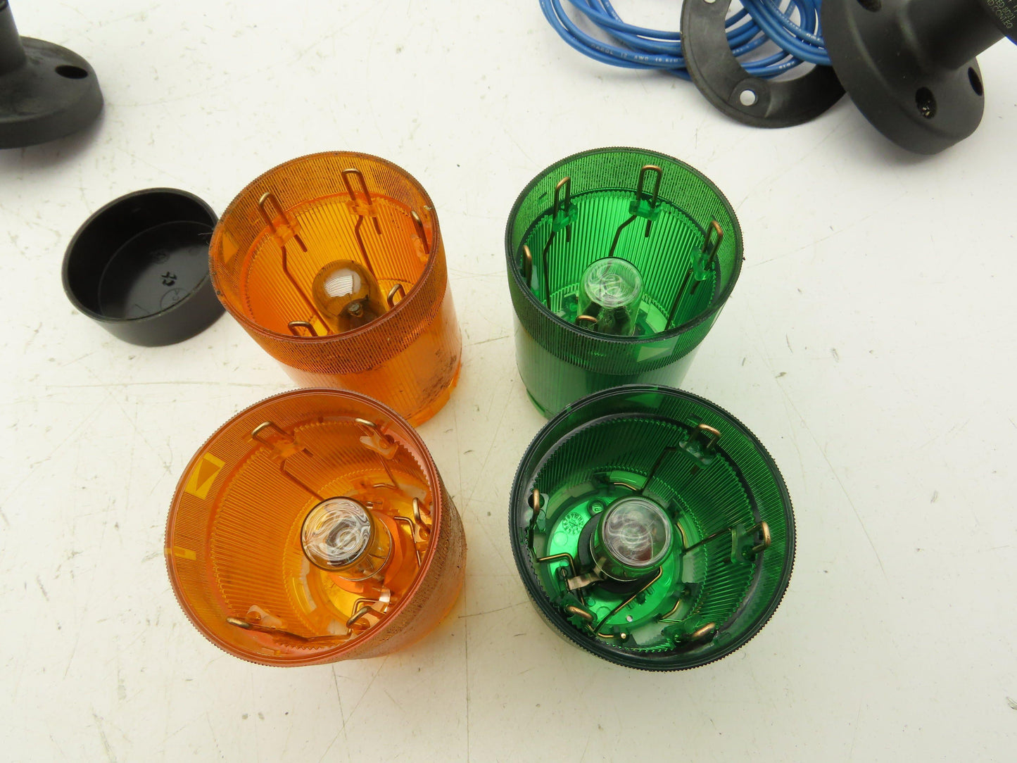 Werma 845-000-00 2-Tier Stack Light Signal Tower Green/Amber  Lot of 2
