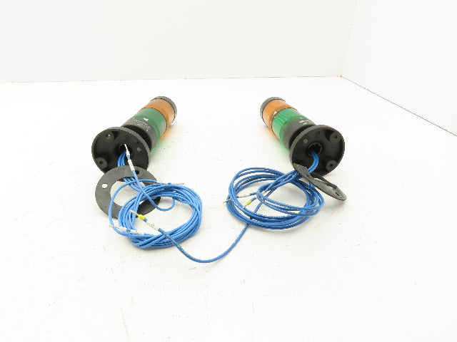 Werma 845-000-00 2-Tier Stack Light Signal Tower Green/Amber  Lot of 2