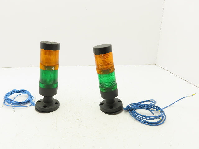Werma 845-000-00 2-Tier Stack Light Signal Tower Green/Amber  Lot of 2