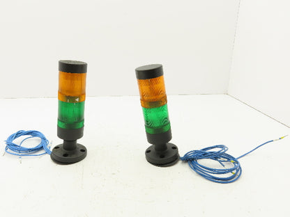 Werma 845-000-00 2-Tier Stack Light Signal Tower Green/Amber  Lot of 2