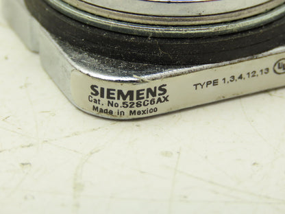 Siemens 52SC6AX Oil Tight 2 Position Key Selector Operator Switch