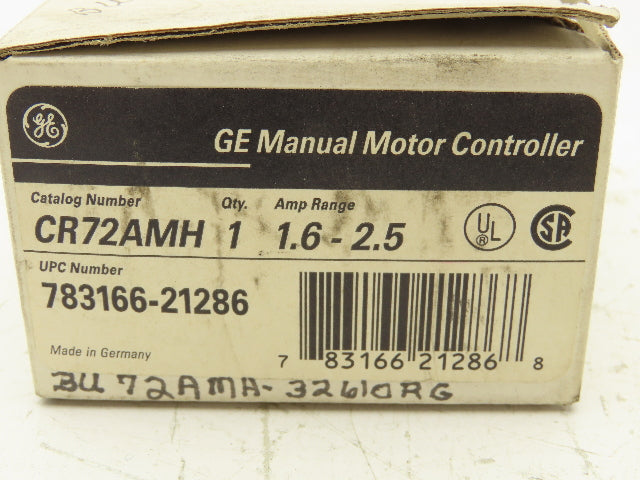 General Electric CR72AMH Starter Motor Protector 600V 2.5A 3 Pole