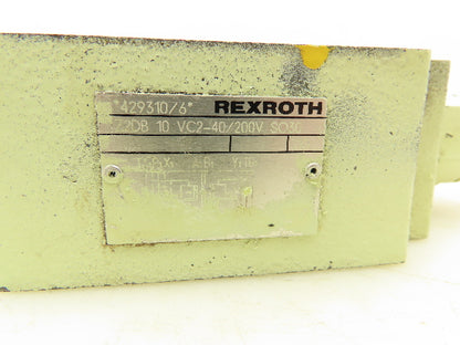 Rexroth Z2DB 10 VC2-40/200V SO30 Hydraulic Pressure Relief Sandwich Valve