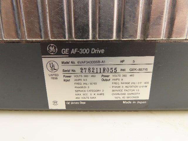 General Electric 6VAF343005B-A1 AF-300B VFD Drive 5Hp 480V 3Ph 9A