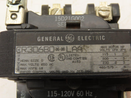 General Electric CR30680 LAA Magnetic Contactor Motor Starter 120V Coil 3PH 18A