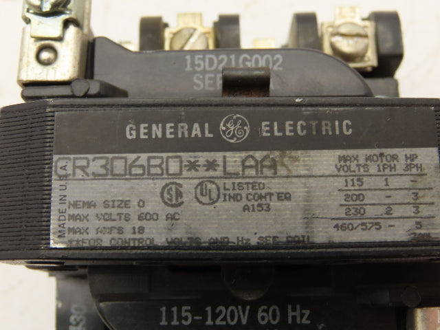 General Electric CR30680 LAA Magnetic Contactor Motor Starter 120V Coil 3PH 18A