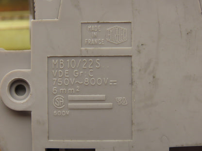 Entrelec MB10/22SF/FL Fuse Holder Terminal Block 30A 600V 6mm Lot of 55