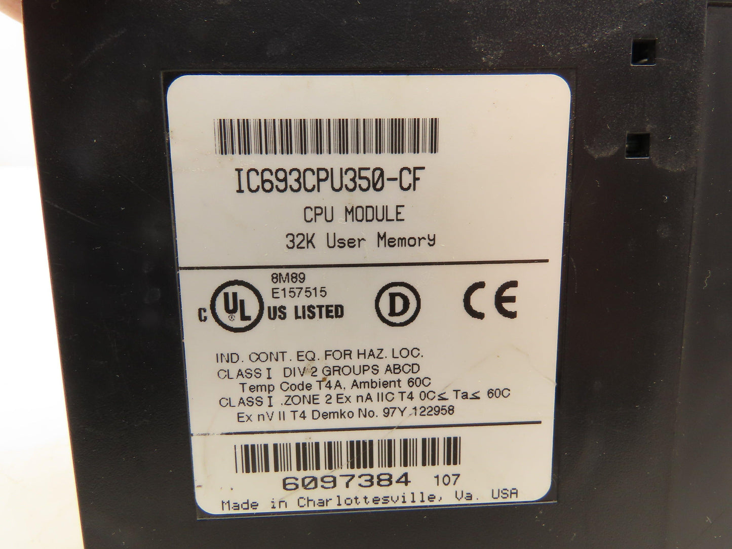 GE Fanuc IC693CPU350-CF Module 32K User Memory PLC