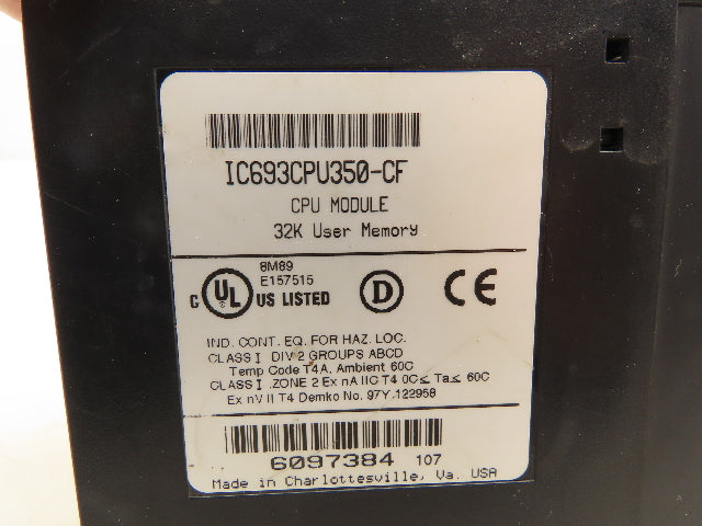 GE Fanuc IC693CPU350-CF Module 32K User Memory PLC