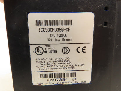 GE Fanuc IC693CPU350-CF Module 32K User Memory PLC