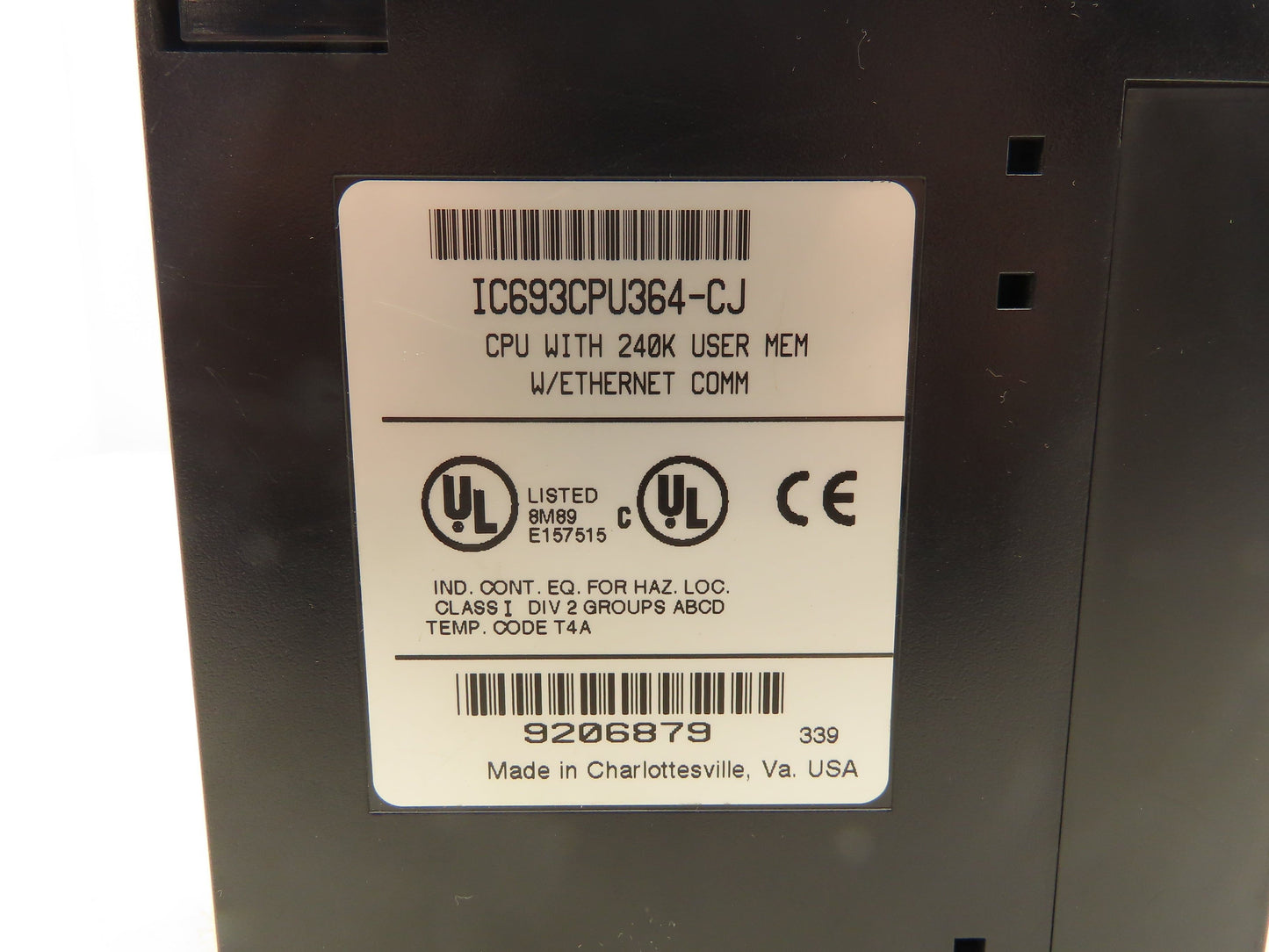 GE Fanuc IC693CPU364-CJ CPU 240k User Memory Ethernet Comm Module