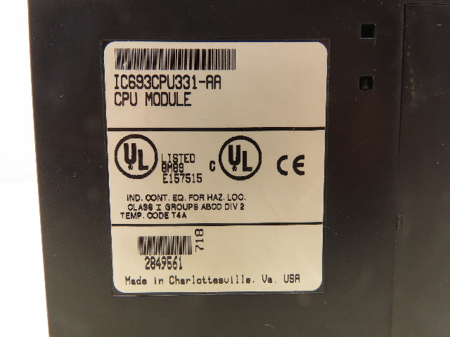 GE Fanuc IC693CPU331-AA CPU Module PLC ** Missing Cover