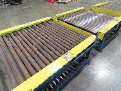 66"x 25' Chain Drive Pallet Conveyor 2.5" Roller 54"BF w/Shuttle Track Section